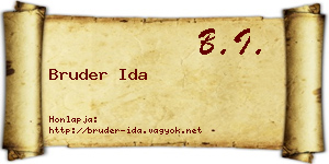 Bruder Ida névjegykártya
